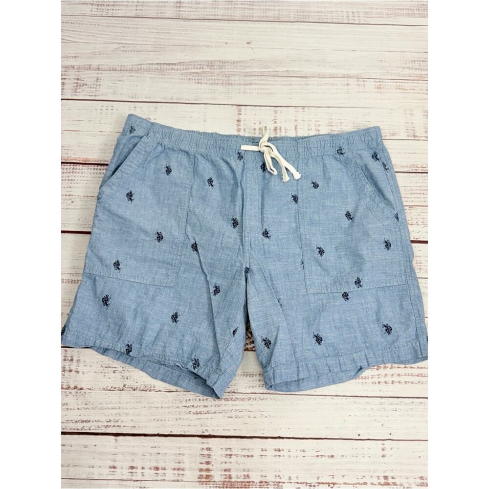 U.S. POLO ASSN Men’s size 2XL Blue Drawstring Polo Player Logo Shorts